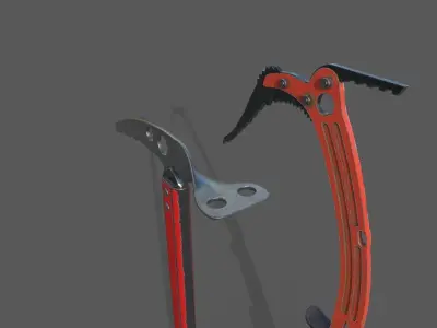 Ice axe  Low-poly 3D model