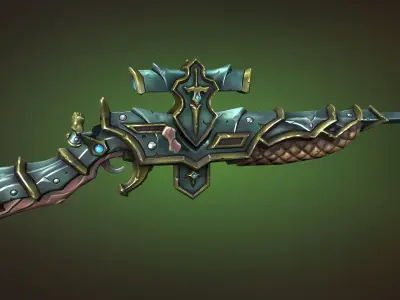 Knight sniper rifle Low-poly 3D model