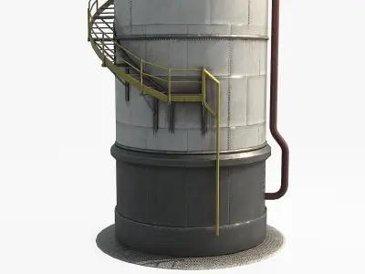 Oil Storage Tank v2 Low-poly 3D model