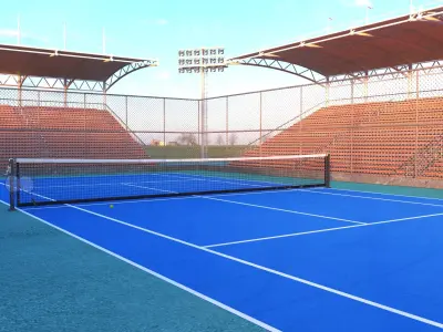 Tennis Court Arena 3D model