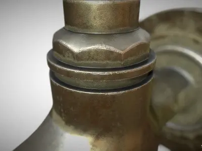 old-tap antique brass faucet 3D model