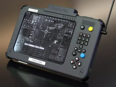 Military Tablet PC Console Low-poly 3D model
