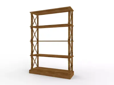 Old bookshelf Free 3D model
