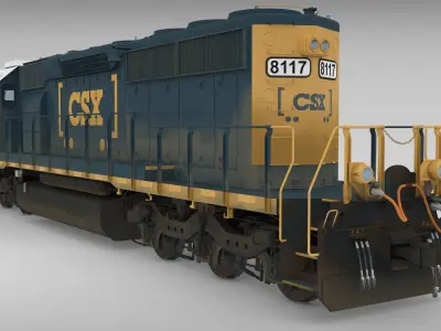 Locomotive SD40-2 CSX YN3b 3D model