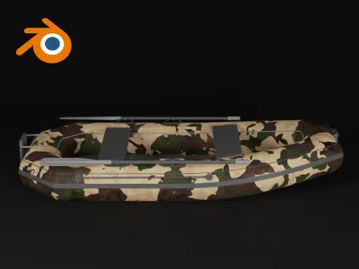 Inflatable Military Boat 3D model