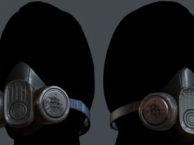 Gas mask helmet 3d model scifi Low-poly Low-poly 3D model Low-poly 3D model