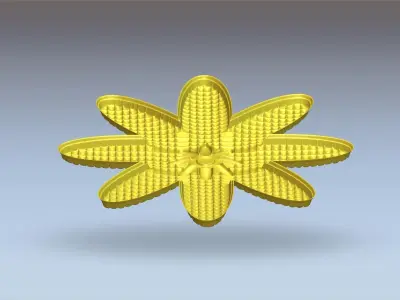 Earring-Flower die-Flower impression-Flower antique 3D print model