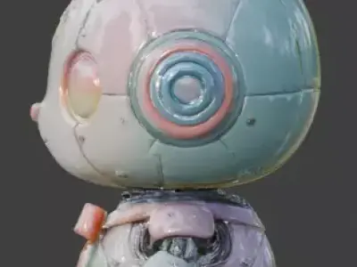 MECHANICAL EASTER BUNNY ROBOT 3D MODEL V02 Low-poly 3D model