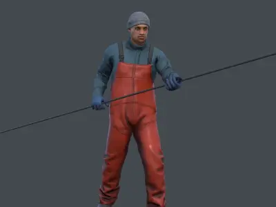 Commercial fisherman 3D model