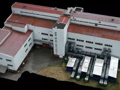 industrial facility factory buildings drone scan 3D model