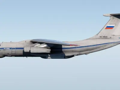 Iliouchine Il-76 Fully-Rigged Animated Game Ready Low-poly 3D model
