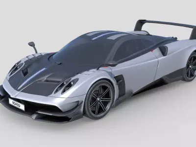 Low Poly Car - Pagani Huayra BC Low-poly 3D model