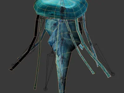 Animated Jellyfish Low-poly 3D model