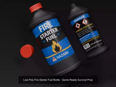 Low Poly Fire Starter Fuel Pack - Game Ready Survival Props