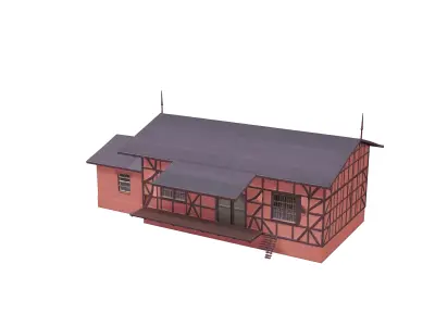 TimberFramed Train Station 3D model