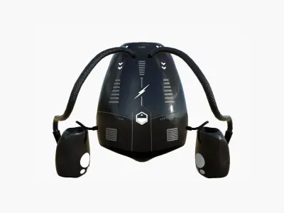 Jetpack I03 Black White - SciFi Character Design Low-poly 3D model