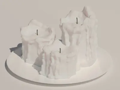 Candles on a plate Free 3D model