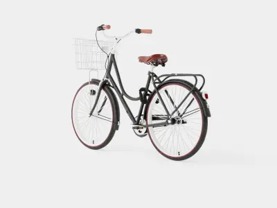 Black Bicycle Low-poly 3D model