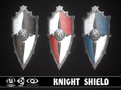 Knight Shield 08 Low-poly 3D model