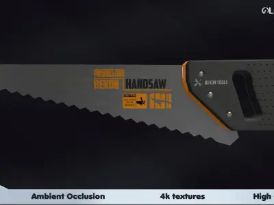 Hand Saw Low-poly 3D model