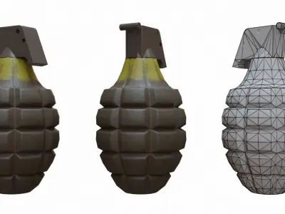 Pineapple Grenade - PBR Game Asset Low-poly 3D model