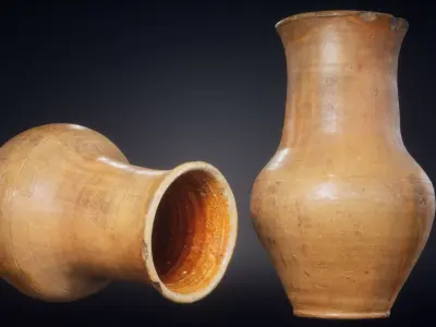 Old clay jug Low-poly 3D model