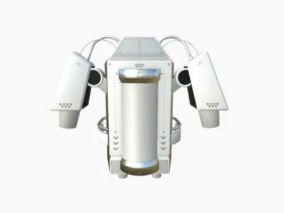 Jetpack G05 White Aluminum - SciFi Character Design Low-poly 3D model
