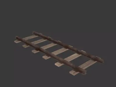 Tileable Set Of Old Rails Low-poly 3D model