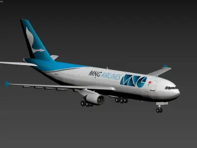 MNG Airlines Cargo Aircraft Airbus A300-600F Low-poly 3D model