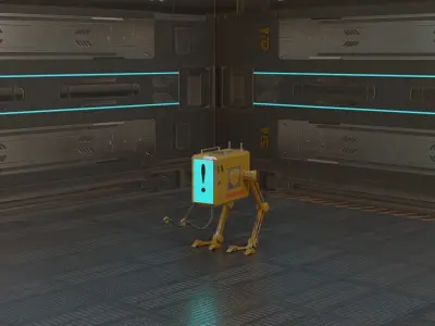  mini search robot Low-poly 3D model