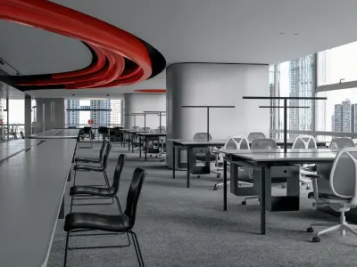 office interior 3D model 3