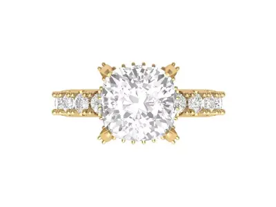 Cushion Art deco Ring 3D print model 3