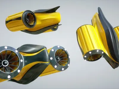 Underwater Drone Concept Low-poly 3D model