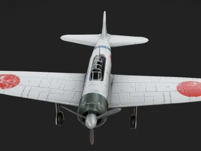 A6M Zero Low-poly 3D model