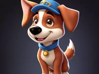 Dog Cartoon 3D Model  3D model