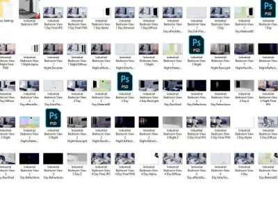 Industrial Bedroom 3D model purchase