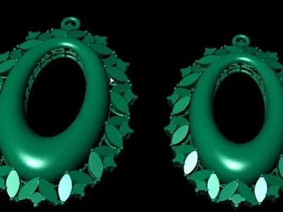 Oval gold pendant 3D print model