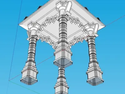 indian jodhpuri stone chatri  Low-poly 3D model