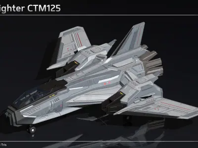 Scifi Fighter CTM125 Low-poly 3D model
