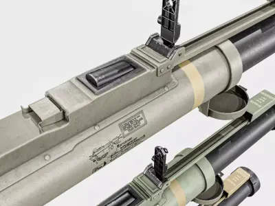 M72 Law Rocket Launcher With Ammo Low-poly 3D model