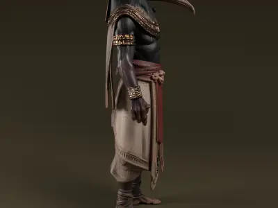 Thoth Ancient Egyptian God Low-poly 3D model