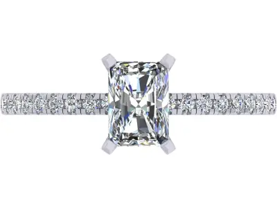 Radiant Stone Engagement Ring 3D print model