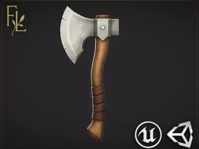 Metal Axe - Game Ready Weapon Low-poly 3D model