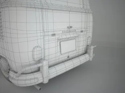 VW Samba T1 Bus 3D model