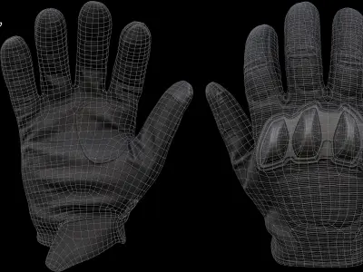Tactical Gloves 037 Low-poly 3D model
