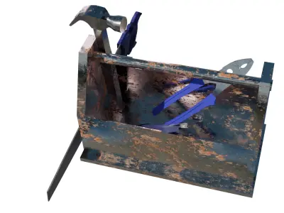 Tool Pack - 5 Game Ready Low Poly PBR Tools and Toolbox  Low-poly 3D model