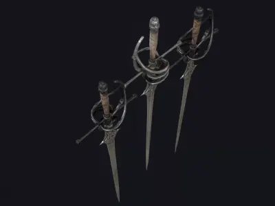 Dark Knight Ring Greatsword Low-poly 3D model