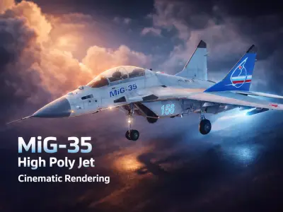 Fighter Jet High Poly Cinematic Quality Aircraft Low-poly 3D model