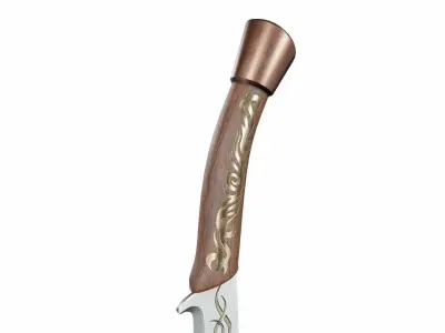 Curved sword 15 3D model