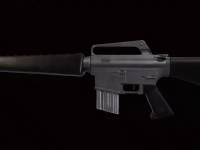 M16A1 Rifle Low-poly 3D model buy